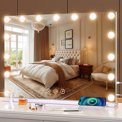 Halumao espejo de maquillaje con luces frontales para aplicación precisa.