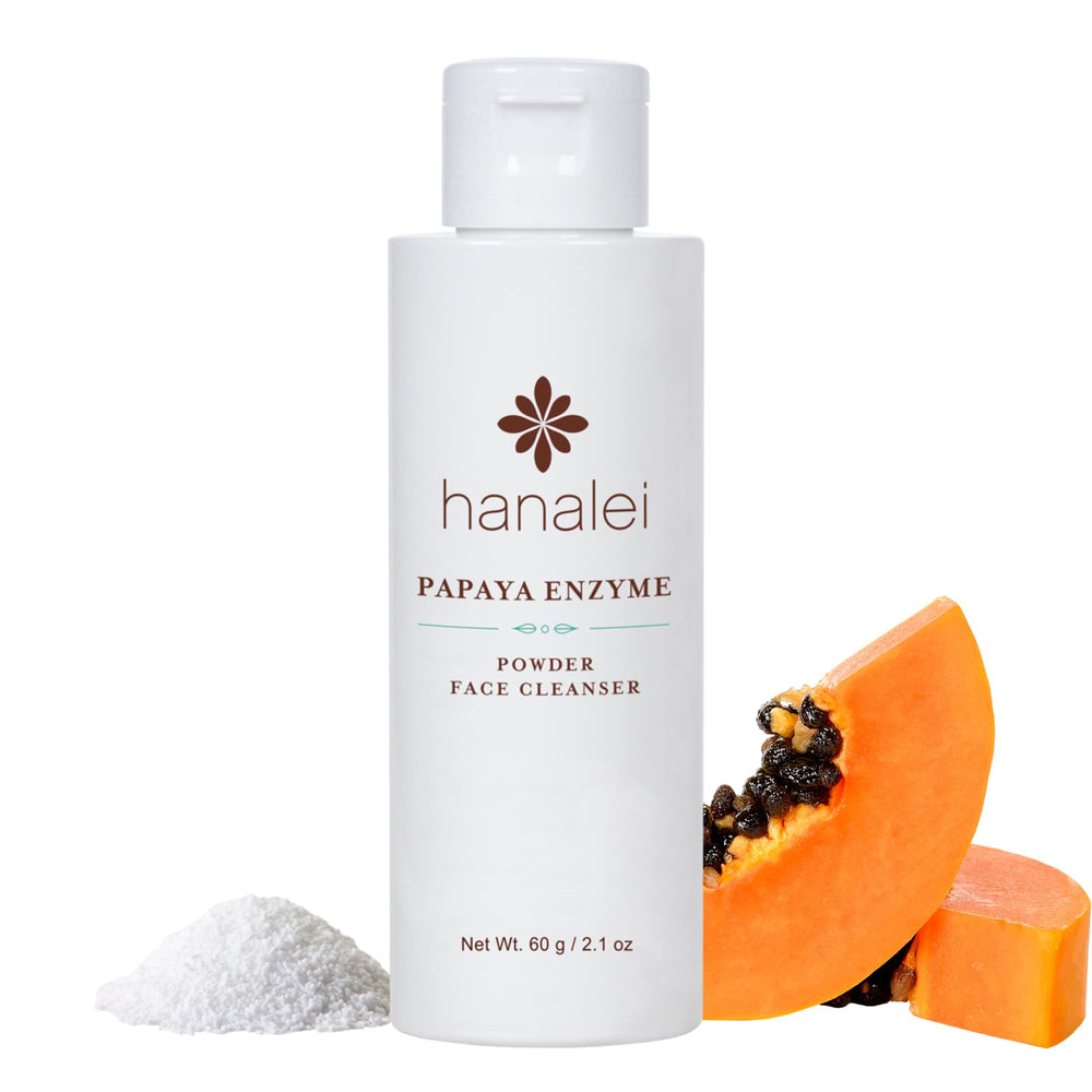 Hanalei Papaya en polvo: botella limpiador facial para uso diario suave.