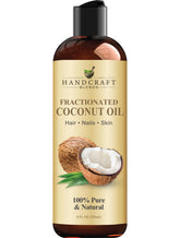 Handcraft Blends Aceite de Coco Fraccionado en botella para piel suave y ligera.