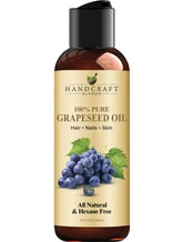 Handcraft Blends Aceite de uva prensado en frío, botella para uso diario en piel suave.