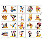 Tatuajes temporales HANISNA Mickey Minnie: colección de 20 láminas para fiestas infantiles.