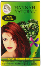 Hannah Natural Polvo de Henna 100 g para color y acondicionamiento natural del cabello.