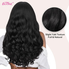 HANNE Yaki Curly V-Parte Peluca volumen natural y rizos firmes todo el día.