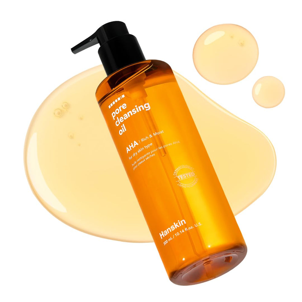 Hanskin AHA Pore Cleansing Oil, textura gel, limpieza suave de poros