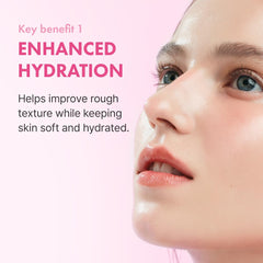 Hanskin Hyaluron Skin Essence Toner, textura gel hidratante que aporta humedad rápida.