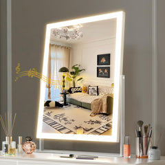 Hansong Espejo con luces, vista frontal nítida para un maquillaje preciso y cómodo.
