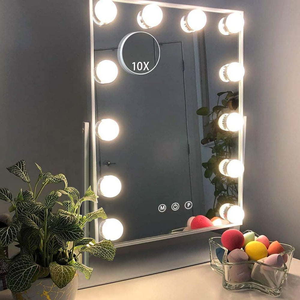 Hansong Espejo de Vanidad Iluminado con iluminación integrada para ver todo el rostro con claridad.