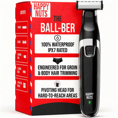Ballber de HAPPY NUTS con diseño ergonómico de dos caras para zonas difíciles.