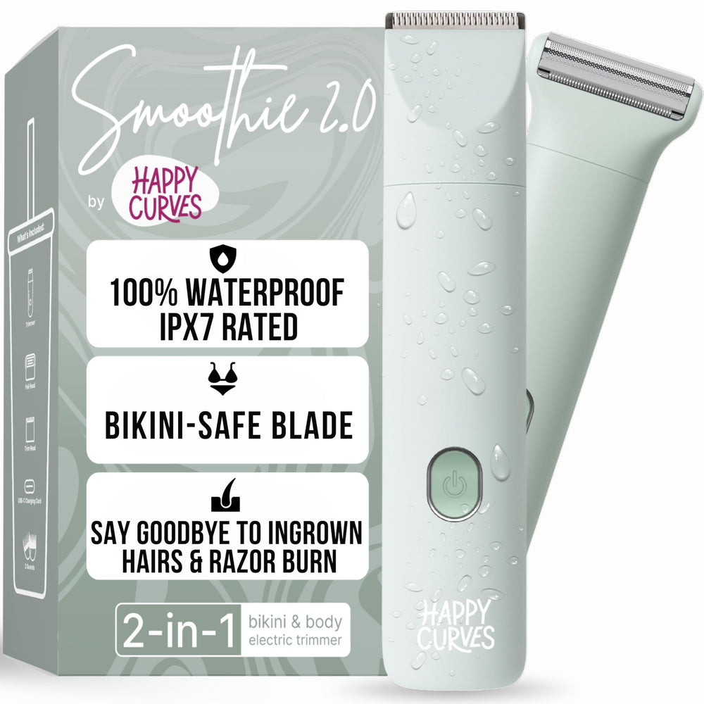 HAPPY CURVES Smoothie 2.0, cabezal desmontable para recorte y afeitado preciso.