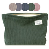 Cartera HAPPYHEIDI de corduroy en azul marino-verdoso; ideal para viaje y organización diaria.