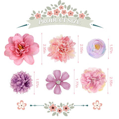 Harewu clip cabello flor seda multicolor, pétalos detallados para uso diario