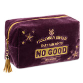 Harry Potter bolsa maquillaje de terciopelo púrpura para uso diario.