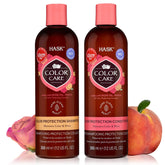 Botella de HASK Color Care Shampoo destacando cuidado suave para color.