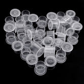 Tazas de tinta Hatonseyan 14 mm con base plástica para evitar derrames.