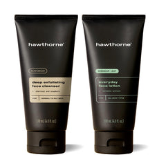 Hawthorne exfoliante facial para hombres, botella vertido, limpieza profunda y refrescante.