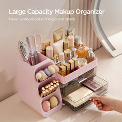 HBlife organizador maquillaje dos cajones, labiales y paletas ordenados