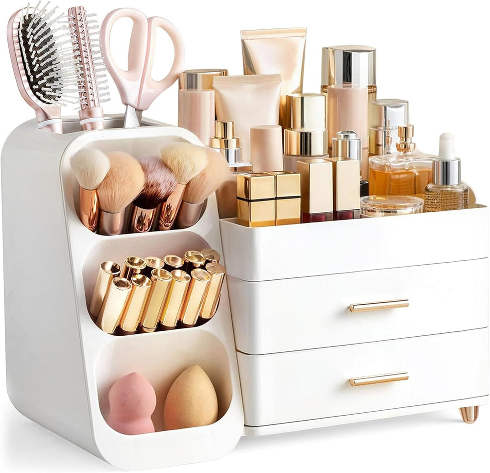 HBlife organizador de maquillaje con gran encimera para tocador ordenado