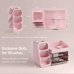 HBlife organizador maquillaje ranuras brochas, identificación rápida