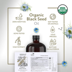 HBNO Aceite de semilla negra para labios en botella de vidrio 950 ml