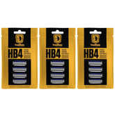 Recargas HeadBlade HB4 con 4 cuchillas de acero inoxidable para un afeitado suave y cercano.