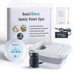 Healifeco Spa iónico para pies Basina en primer plano, lista para detox en casa.