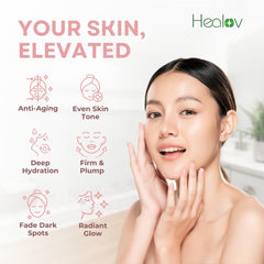 Healov PDRN Serum, textura ligera: se absorbe rápidamente para rostro fresco.