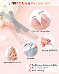 Pulidor nano de vidrio HealPure para brillo rápido sin dañar uñas.