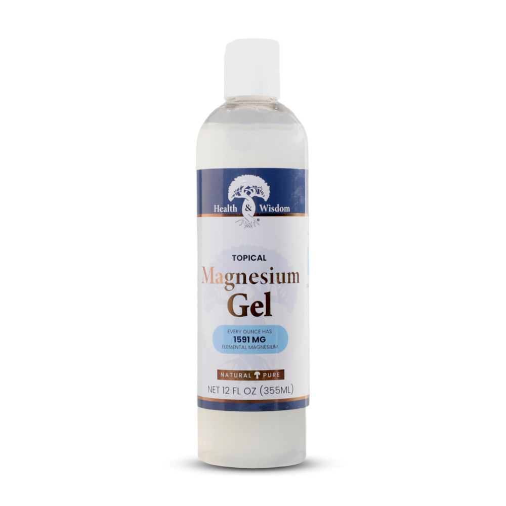 Health and Wisdom gel de magnesio con algas, botella para uso diario en piel