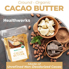 Healthworks manteca de cacao para cosmética: crema suave para piel