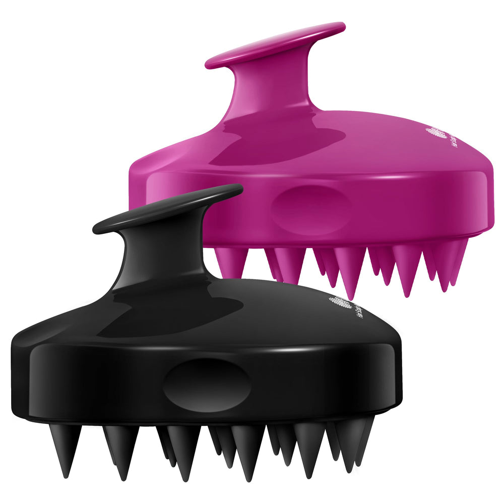 HEETA cepillos de silicona para masaje suave del cuero cabelludo, pack de 2