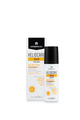 Heliocare 360 Color Gel SPF50+ frasco, acabado bronce natural para unificar tono.