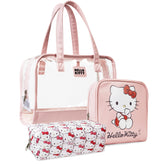 Hello Kitty bolso de aseo grande con asas, práctico para viajar y localizar artículos fácilmente.