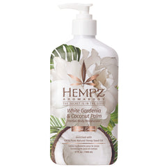 Hempz crema corporal gardenia blanca, hidratación suave para la piel.