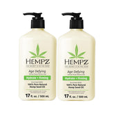 Hempz crema corporal antiedad en envase fragante para hidratación diaria