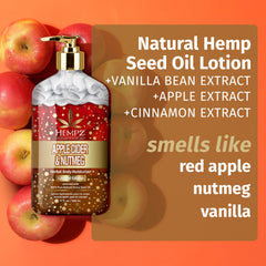 Hempz Loción Corporal Edición Limitada, aroma manzana y nuez moscada para frescura diaria.