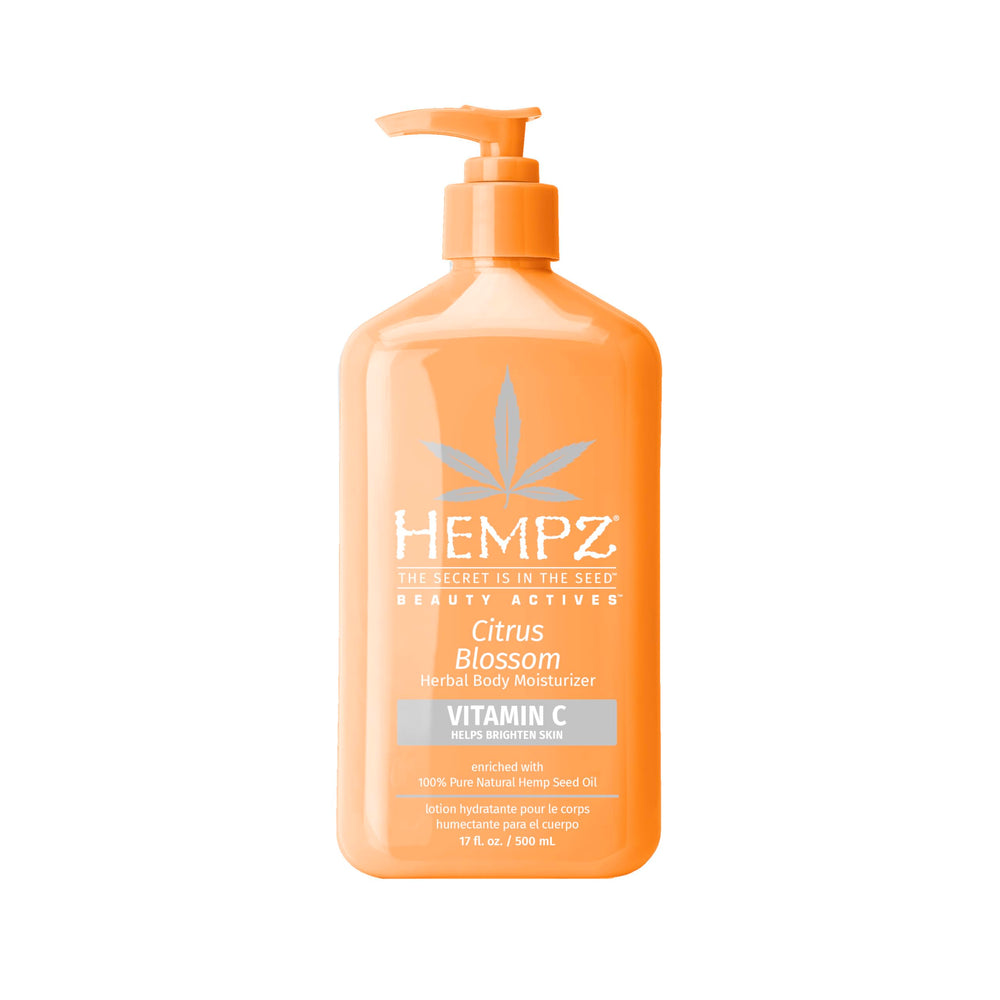 Hempz loción corporal cítrica en botella, hidratación suave para la piel