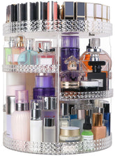 HEMTROY 360-degree rotating makeup organizer for quick access to cosmetics