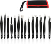 Pinzas de precision HengTianMei, conjunto de 14 piezas para artesania y electronica.