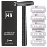 Maquinilla Henson negro jet con cabeza de 30° para afeitado cómodo.
