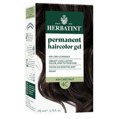 Herbatint tinto 4C ceniza mostrando tono ceniza para neutralizar reflejos cálidos.