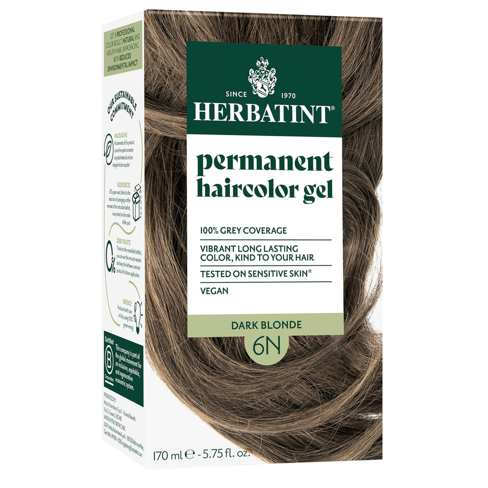 Herbatint 6N: tinte permanente para cabello rubio oscuro con cobertura total.