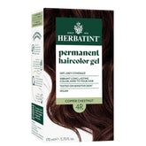 Herbatint 4R cobre castaño: botella de tinte permanente para cobertura de canas.