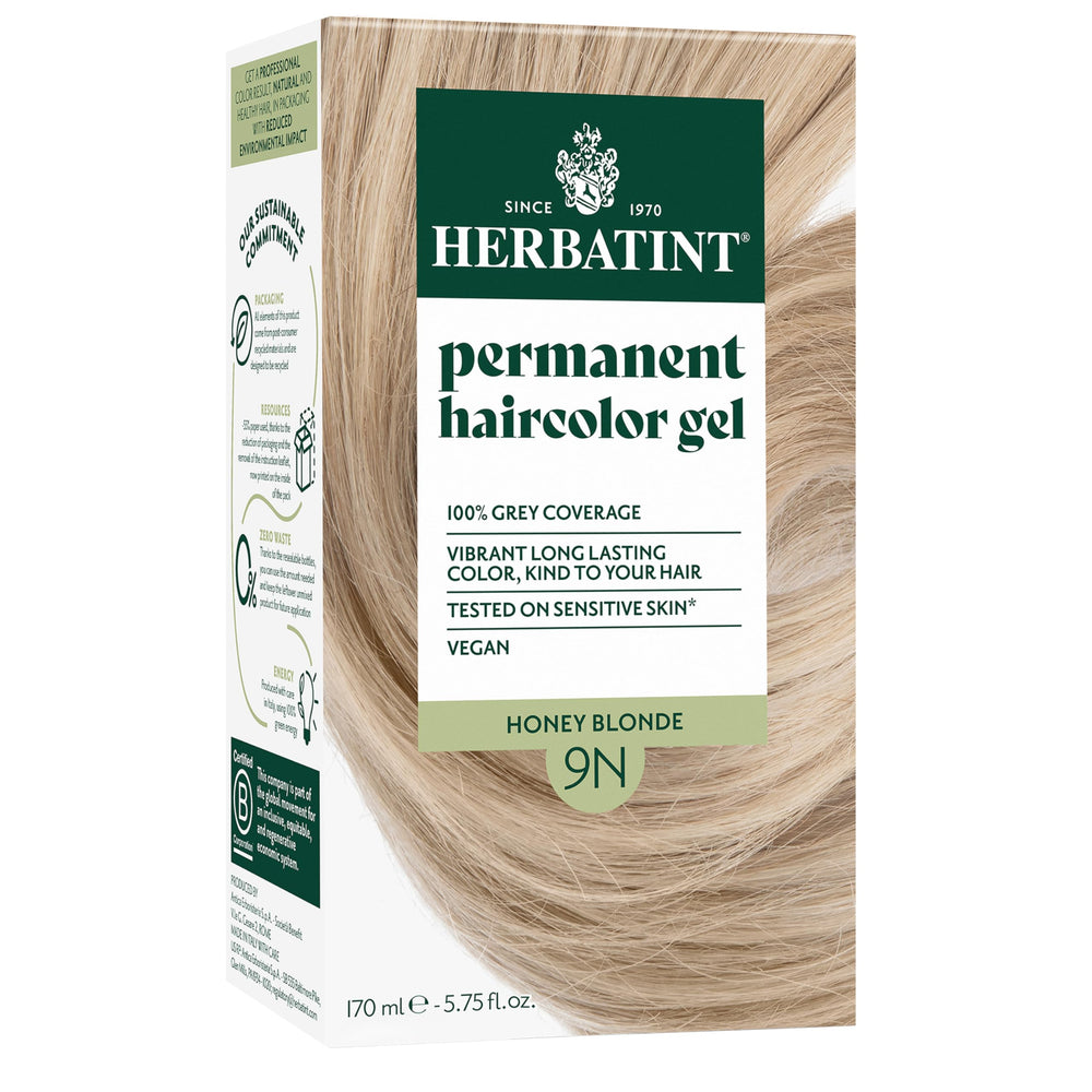 Herbatint 9N Honey Blonde en botella, cobertura estable de canas.