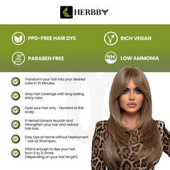 HERBBY Hair Color Shampoo fini éclatant et sans résidu sur le cuir chevelu.