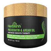 Herbishh Argan Hair Mask - botella del producto para hidratación profunda del cabello