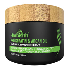 Herbishh Argan Hair Mask - botella del producto para hidratación profunda del cabello