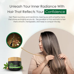 Herbishh Argan Hair Mask - ingredientes visibles (argán y keratina) para nutrición