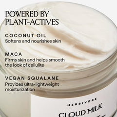 HERBIVORE Cloud Milk Coco Maca: crema corporal en frasco de 195 ml.