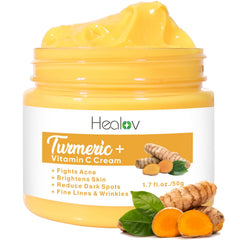 Herblov crema de cúrcuma: bote mostrado para una piel iluminada y tono uniforme.