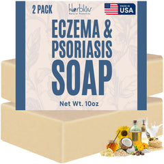 Herblov Jabón para dermatitis en rostro y cuerpo, cuidado suave para piel sensible.